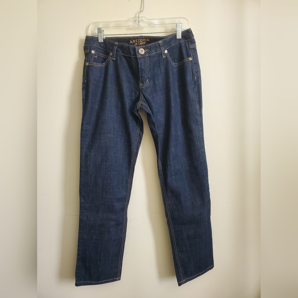 Arizona Jean Company Women's Dark Blue Straight Leg Jeans